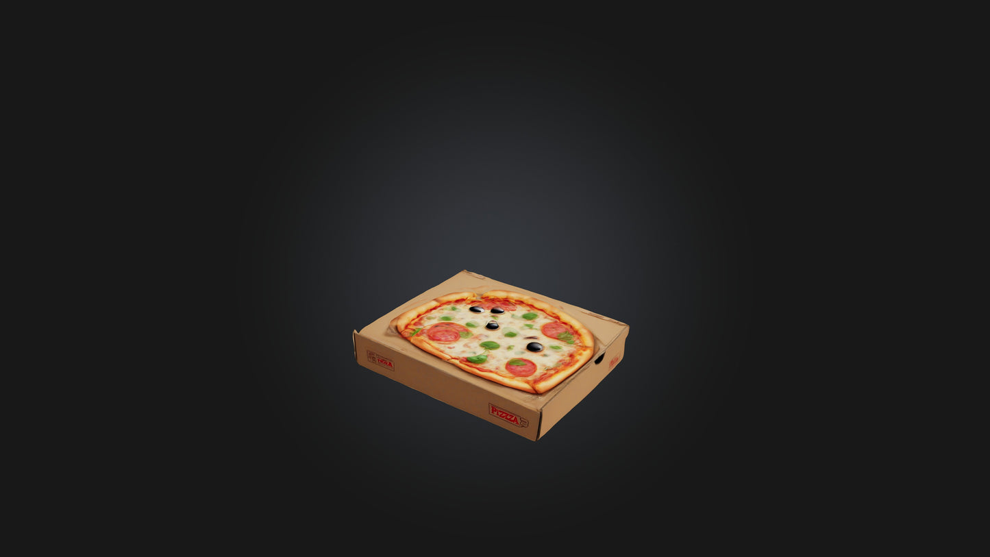 3D model Cartoon Pizza Box VR / AR / low-poly