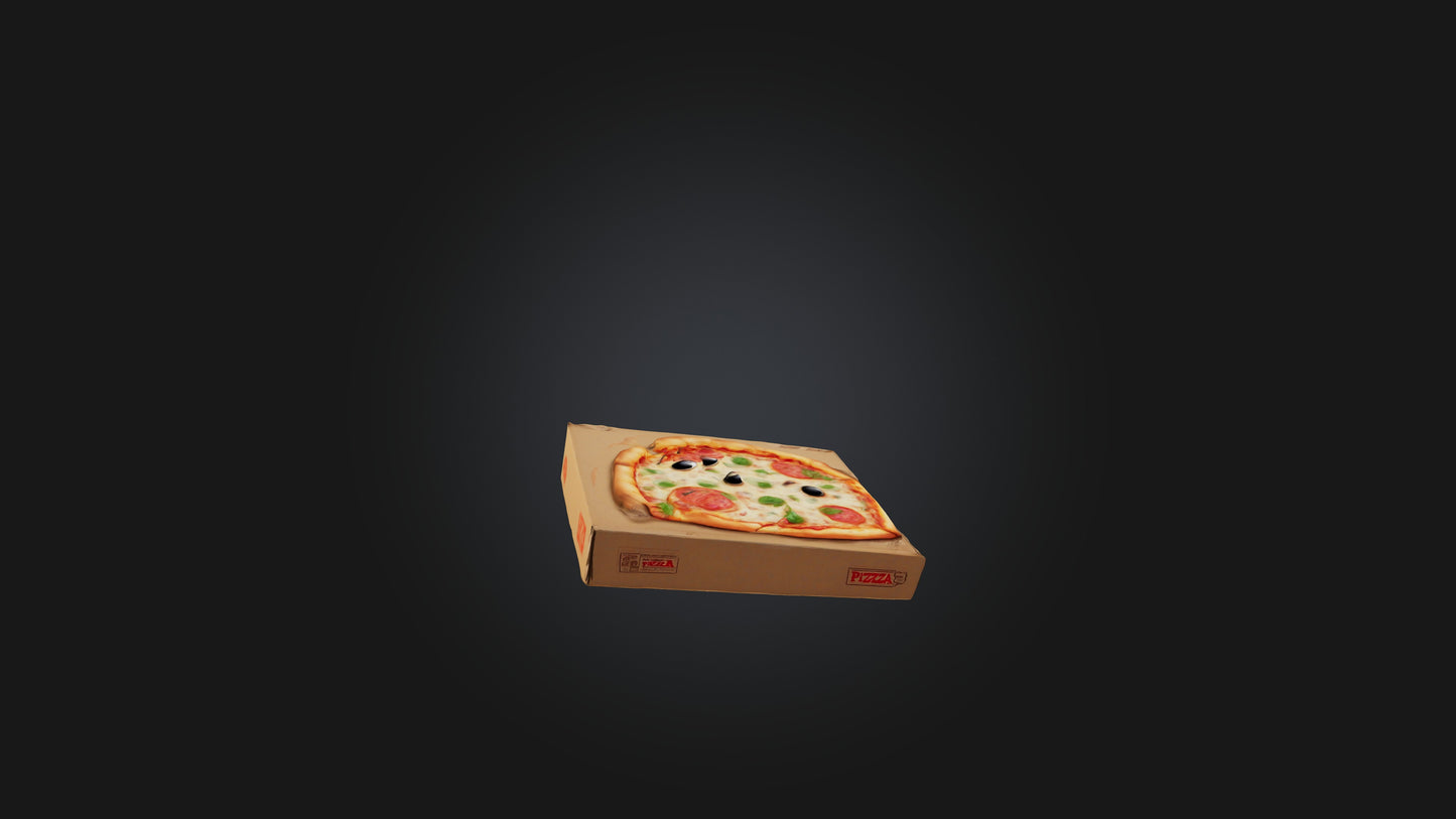 3D model Cartoon Pizza Box VR / AR / low-poly