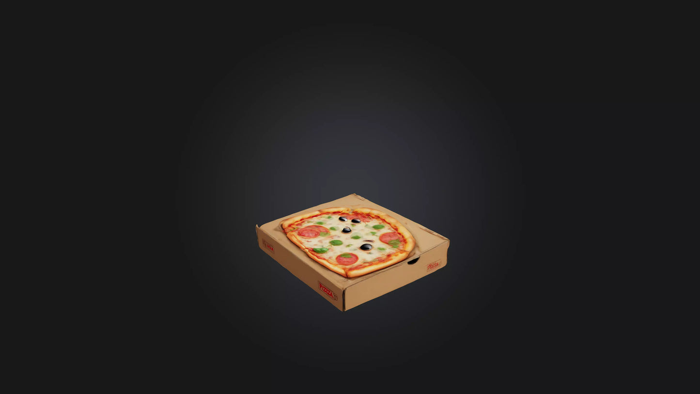 3D model Cartoon Pizza Box VR / AR / low-poly