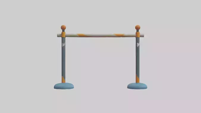 Cartoon Pole Vault Bar model 3D model