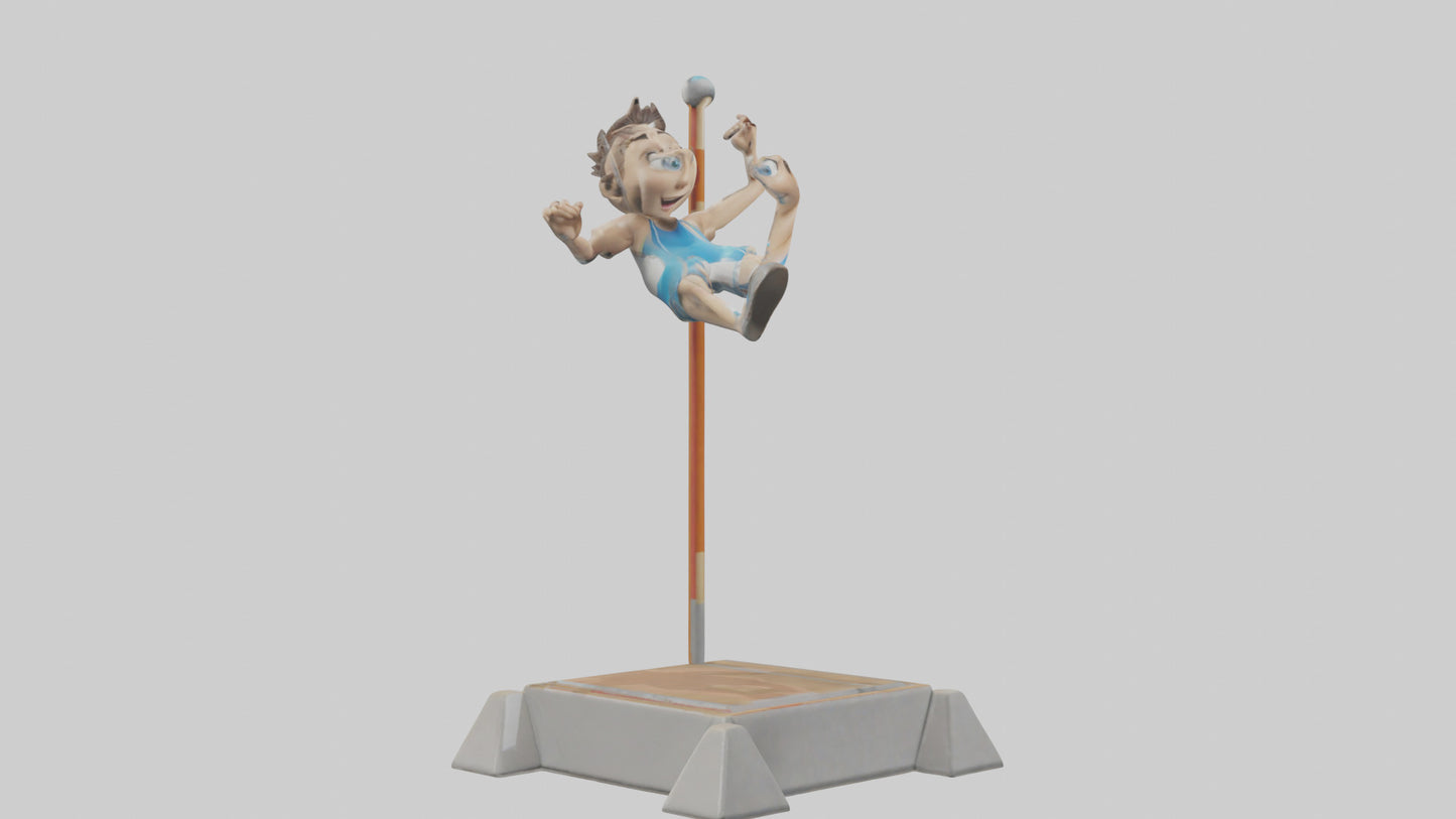 Cartoon Pole Vault model 3D model