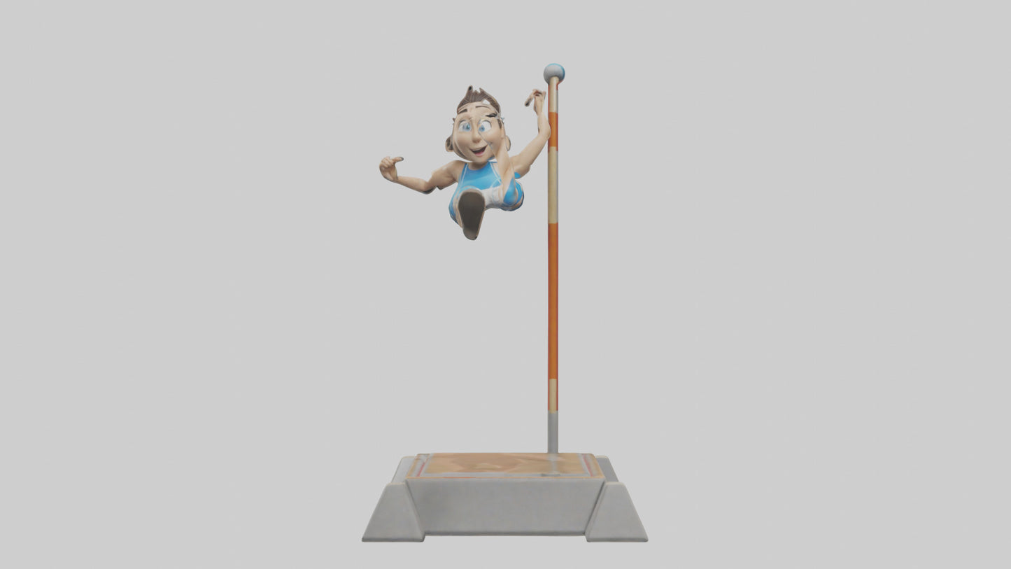 Cartoon Pole Vault model 3D model
