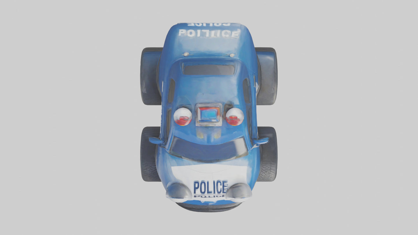 Cartoon Police Car model 3D model