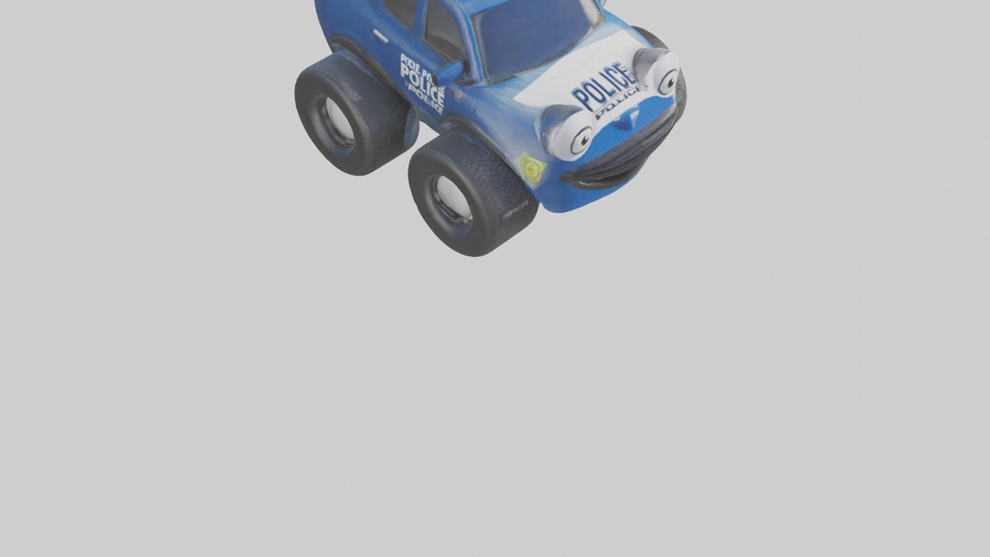 Cartoon Police Car model 3D model
