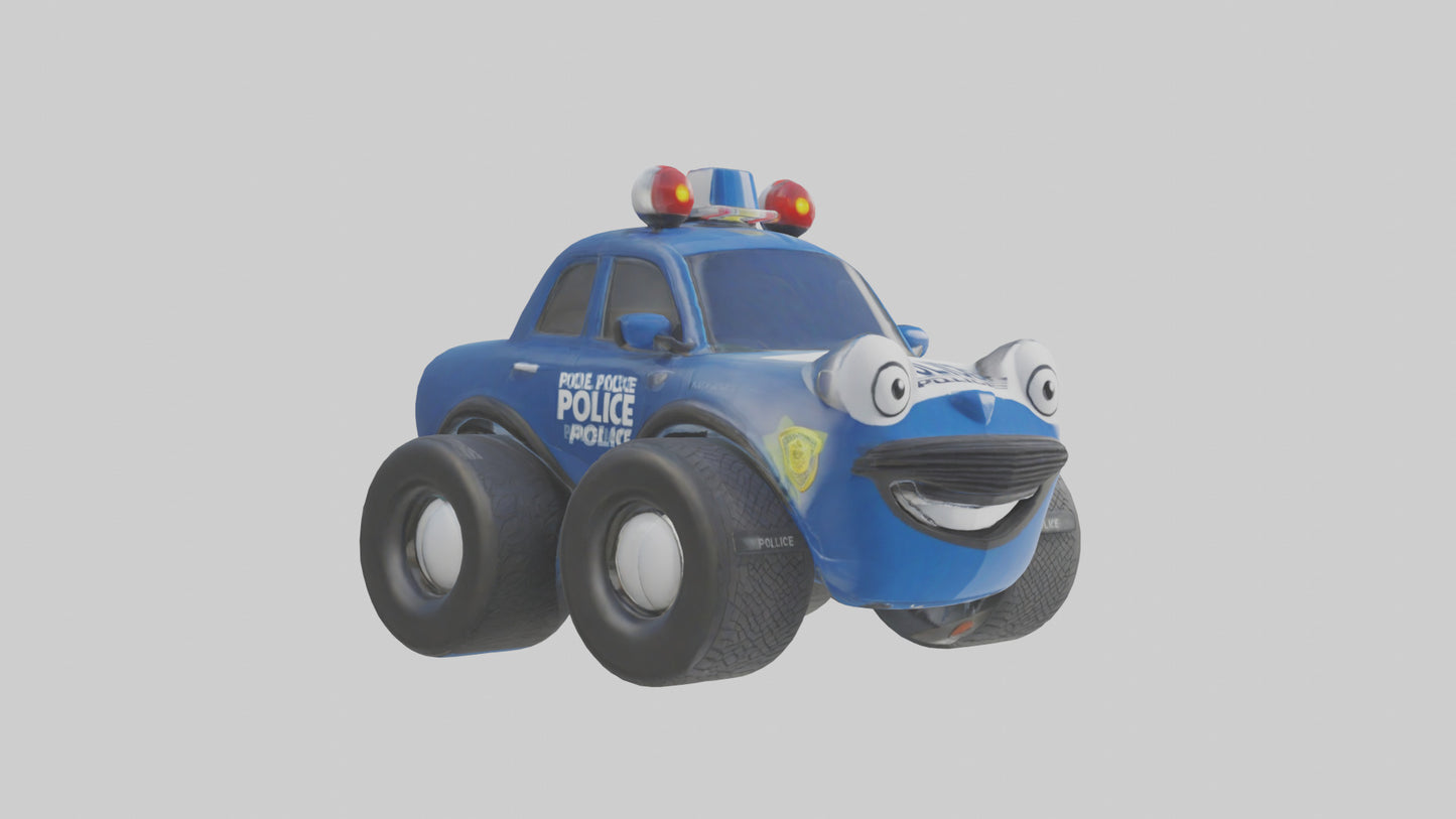 Cartoon Police Car model 3D model