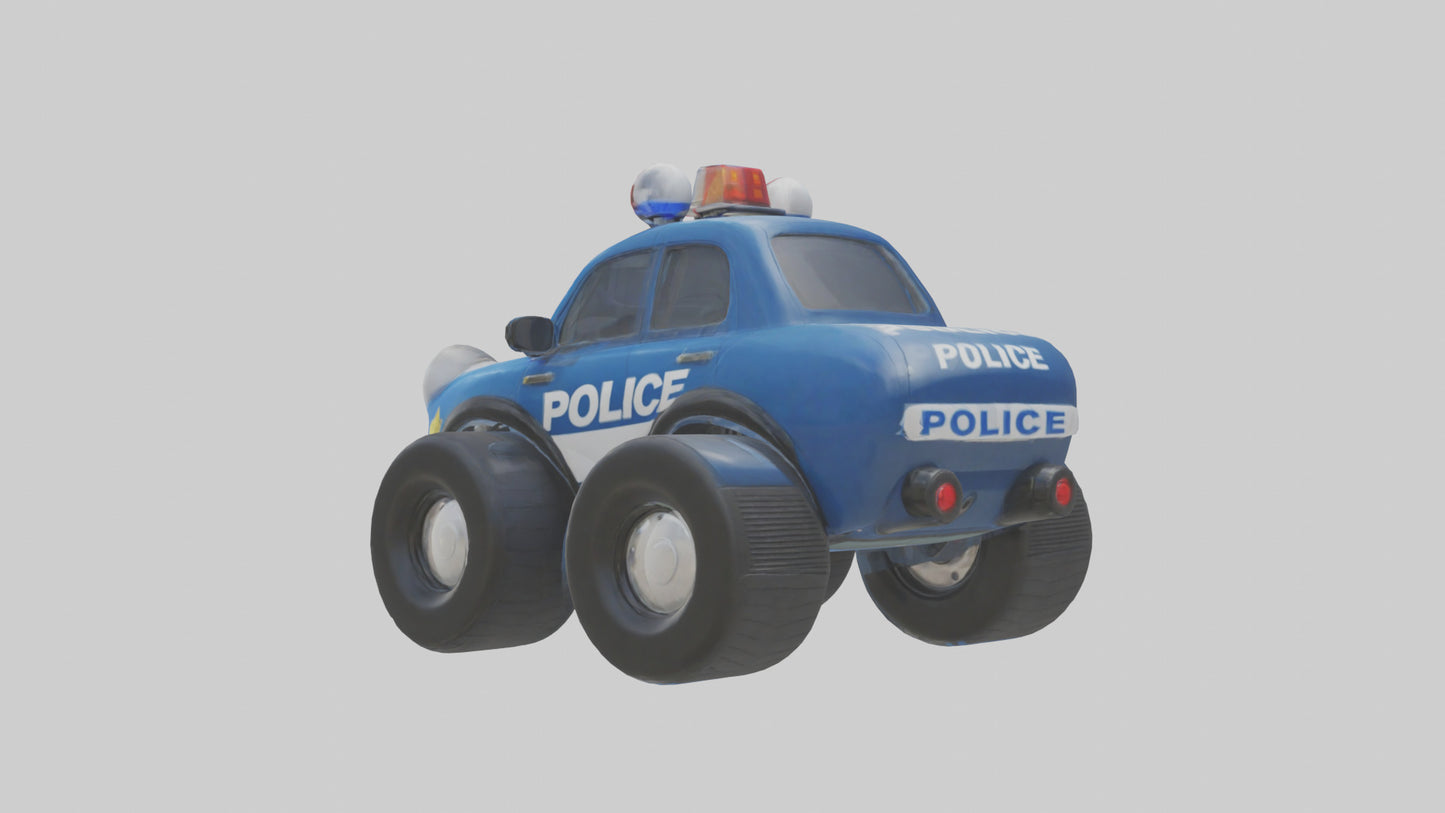 Cartoon Police Car model 3D model