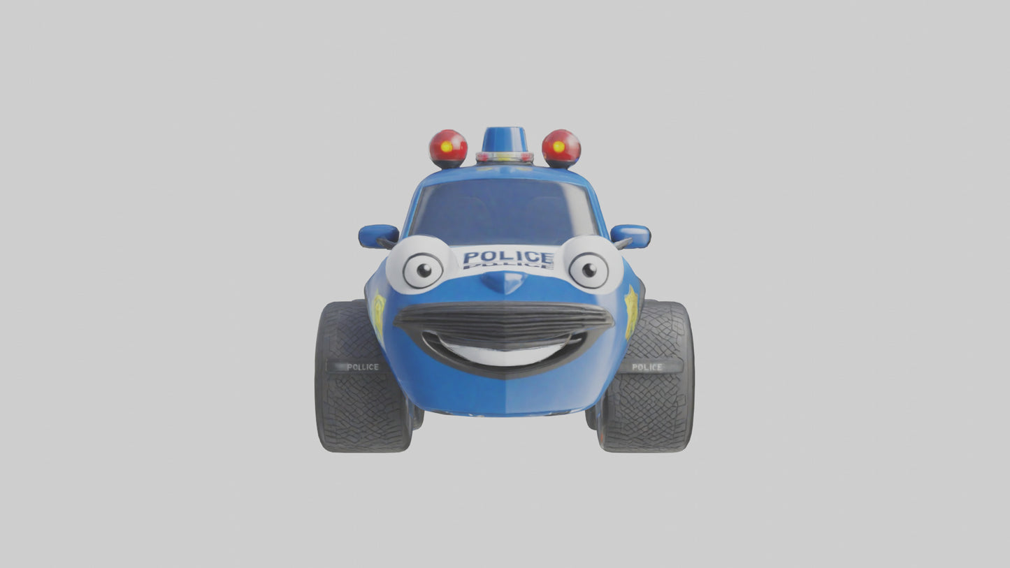 Cartoon Police Car model 3D model