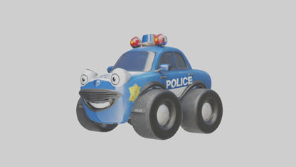 Cartoon Police Car model 3D model