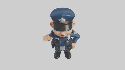 Cartoon Police Officer model 3D model