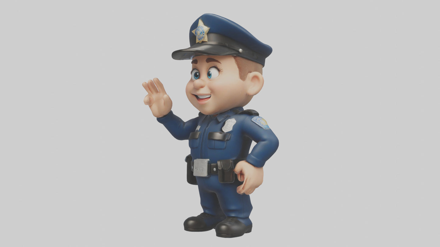 Cartoon Police Officer model 3D model