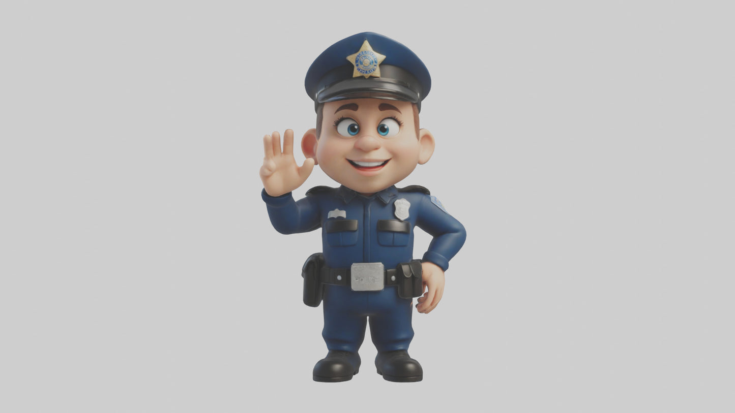 Cartoon Police Officer model 3D model