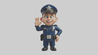 Cartoon Police Officer model 3D model
