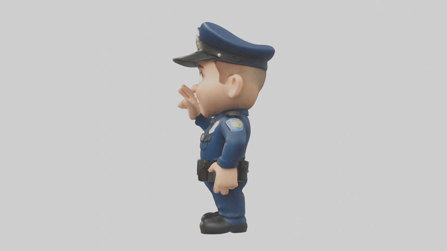 Cartoon Police Officer model 3D model