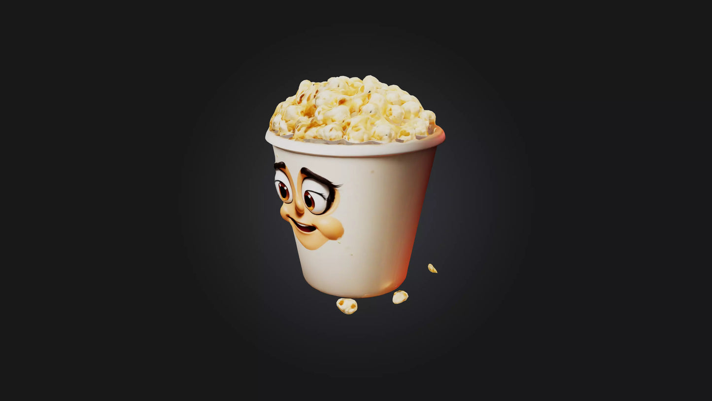 Cartoon Popcorn 3D model