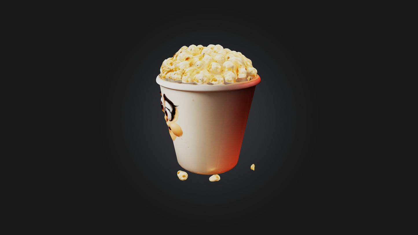 Cartoon Popcorn 3D model