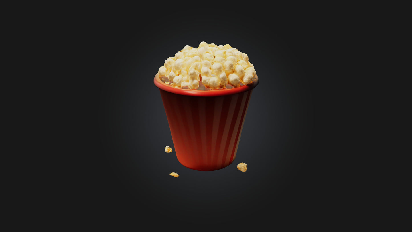Cartoon Popcorn 3D model