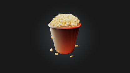 Cartoon Popcorn 3D model