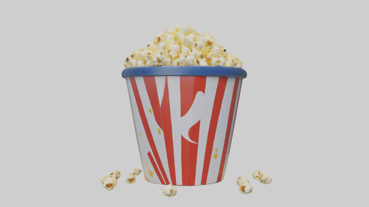 Cartoon Popcorn Bucket model 3D model