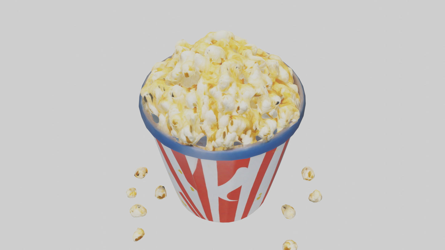 Cartoon Popcorn Bucket model 3D model