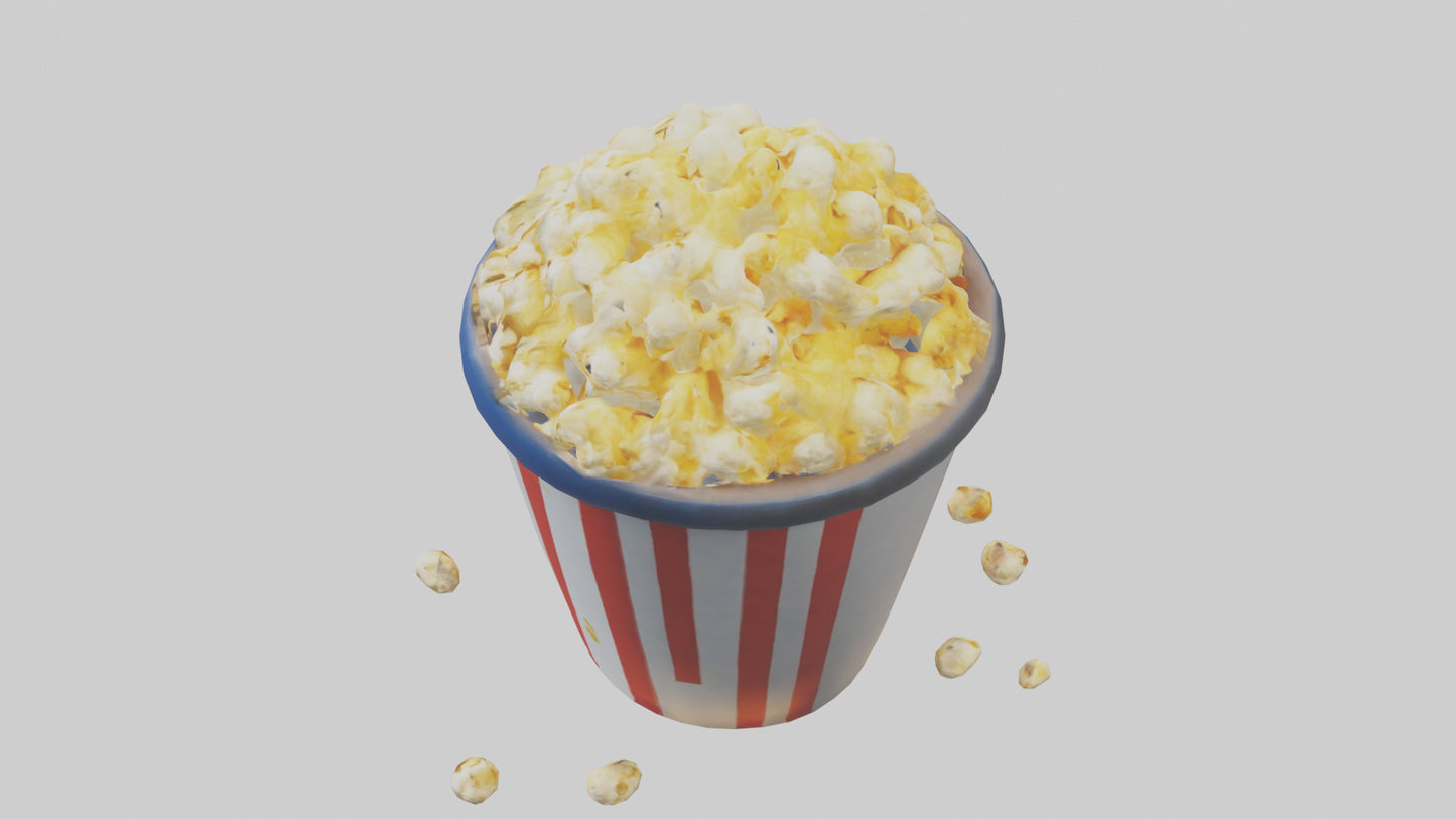 Cartoon Popcorn Bucket model 3D model
