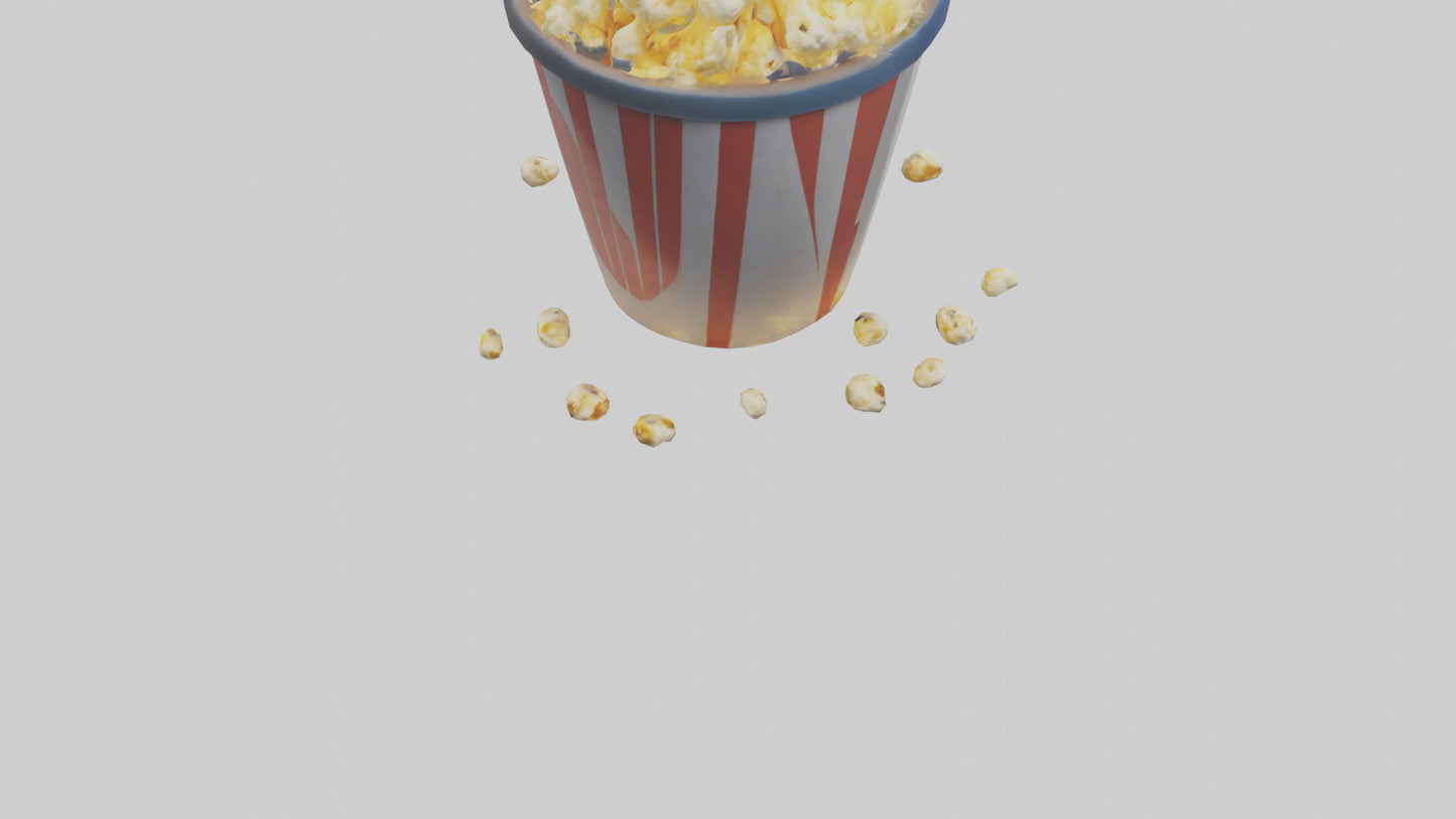 Cartoon Popcorn Bucket model 3D model
