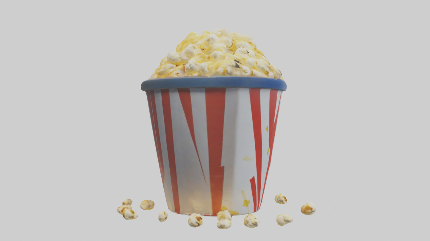 Cartoon Popcorn Bucket model 3D model