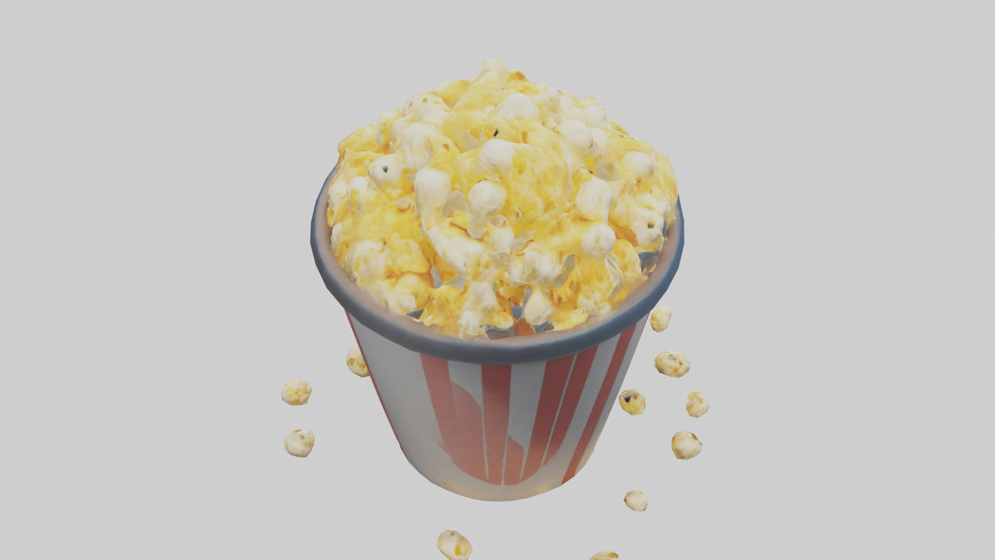 Cartoon Popcorn Bucket model 3D model
