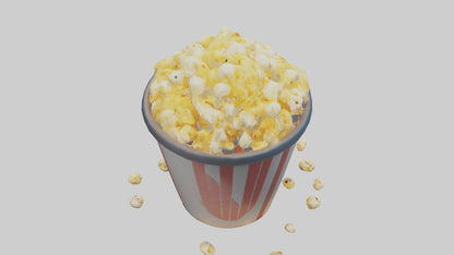 Cartoon Popcorn Bucket model 3D model