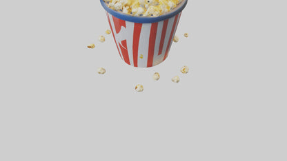 Cartoon Popcorn Bucket model 3D model