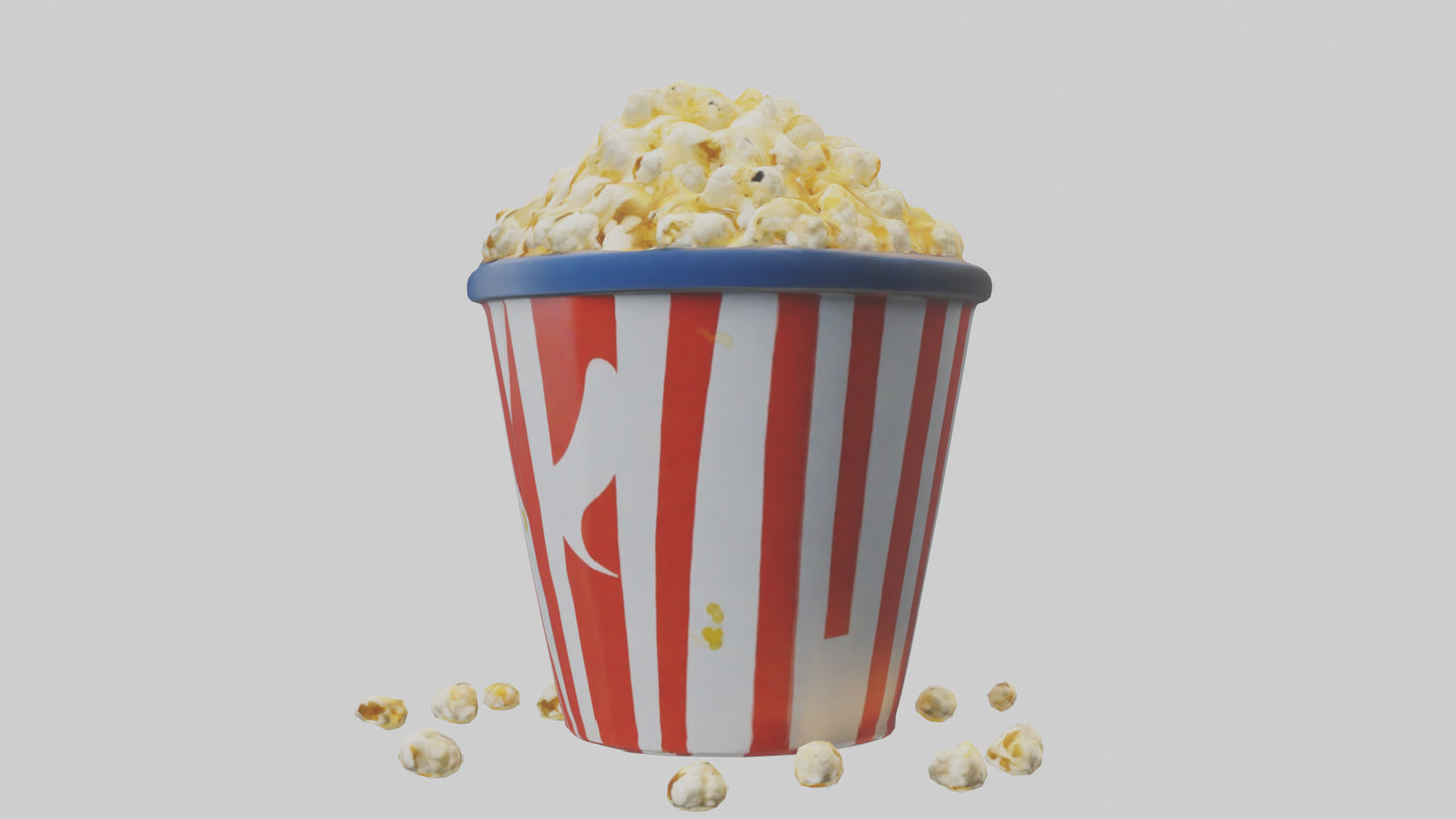 Cartoon Popcorn Bucket model 3D model