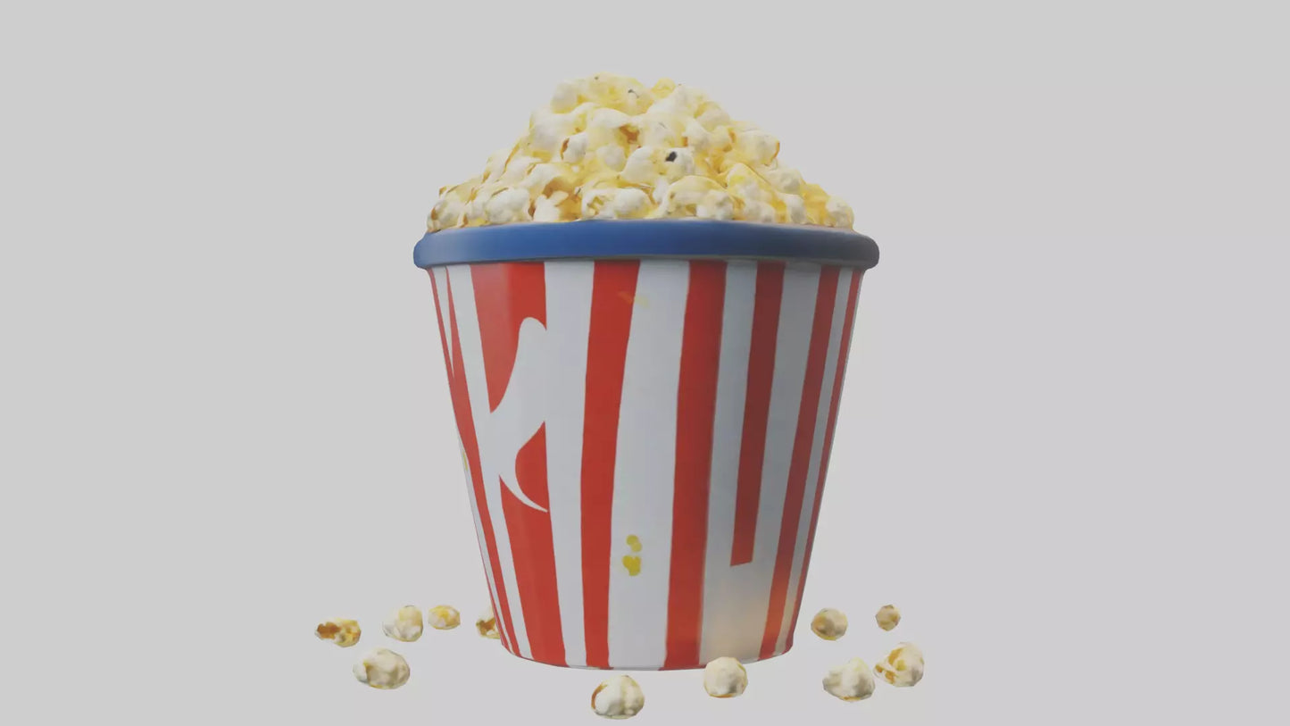 Cartoon Popcorn Bucket model 3D model