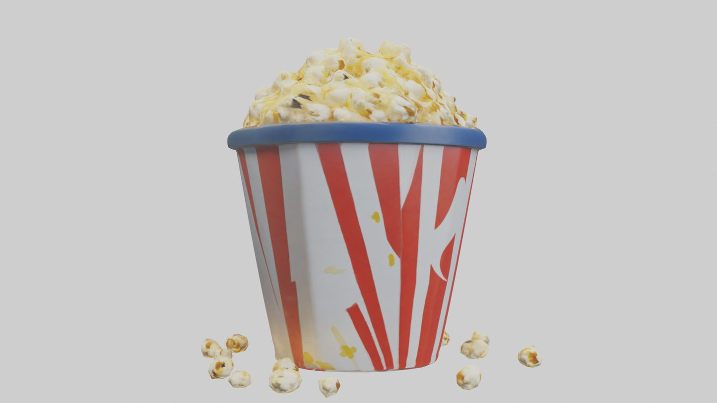 Cartoon Popcorn Bucket model 3D model