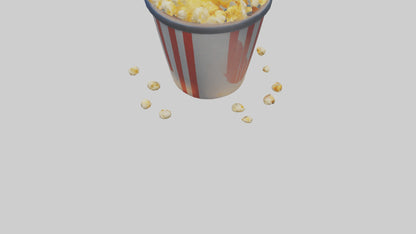Cartoon Popcorn Bucket model 3D model