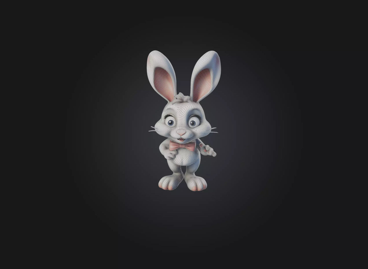 3D model cartoon rabbits VR / AR / low-poly