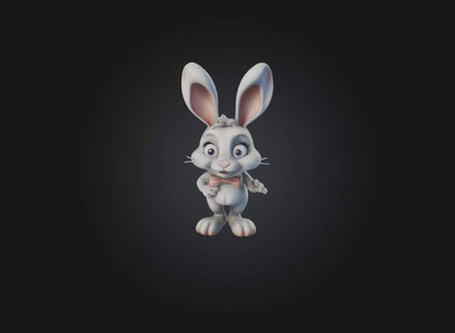 3D model cartoon rabbits VR / AR / low-poly