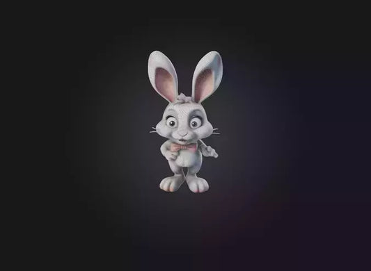 3D model cartoon rabbits VR / AR / low-poly
