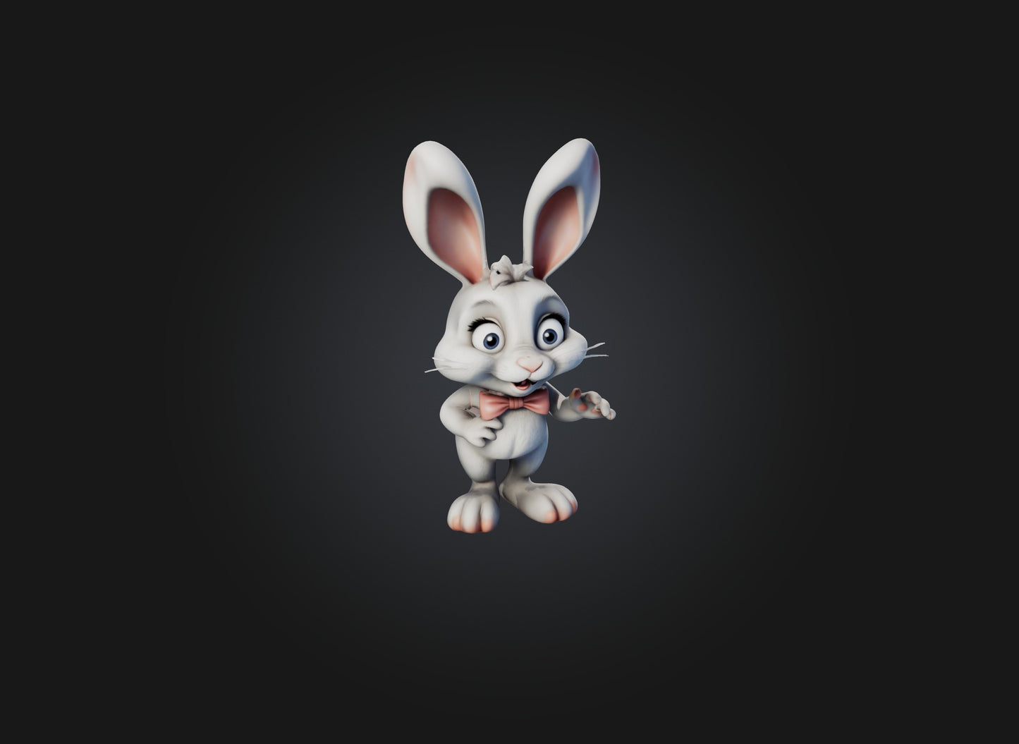 3D model cartoon rabbits VR / AR / low-poly