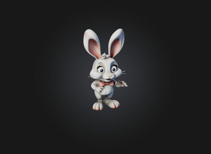 3D model cartoon rabbits VR / AR / low-poly