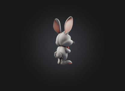 3D model cartoon rabbits VR / AR / low-poly