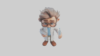 Cartoon Research Scientist model 3D model