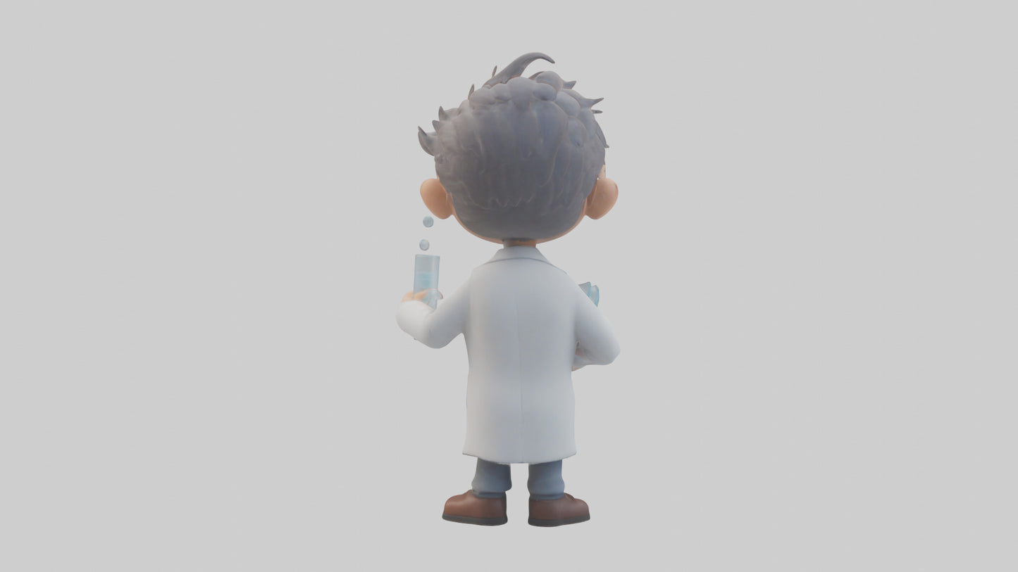 Cartoon Research Scientist model 3D model