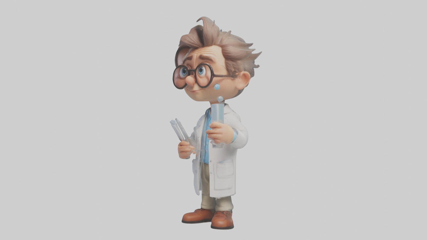 Cartoon Research Scientist model 3D model