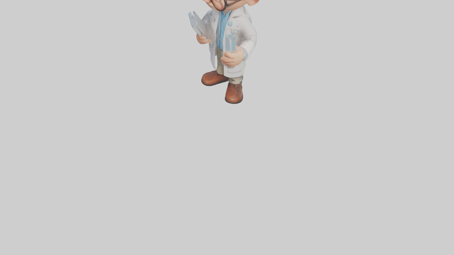Cartoon Research Scientist model 3D model