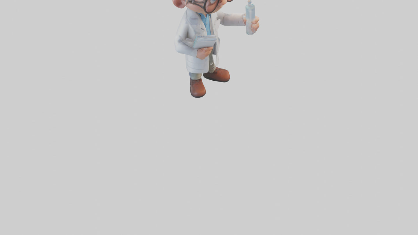 Cartoon Research Scientist model 3D model