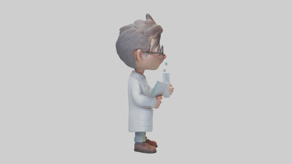 Cartoon Research Scientist model 3D model