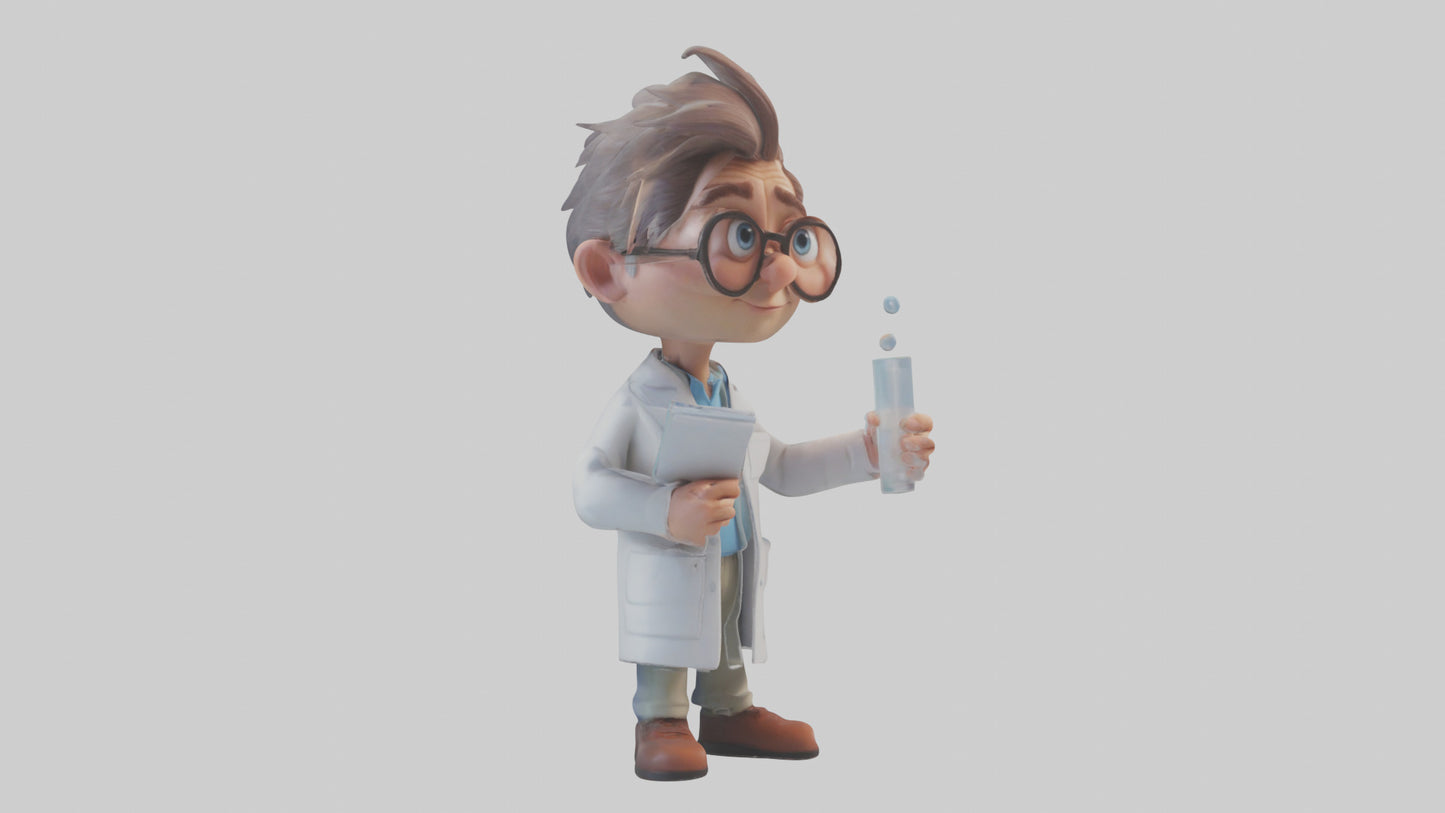 Cartoon Research Scientist model 3D model