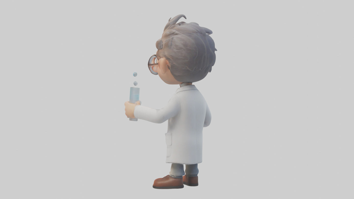 Cartoon Research Scientist model 3D model