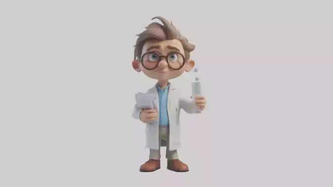 Cartoon Research Scientist model 3D model
