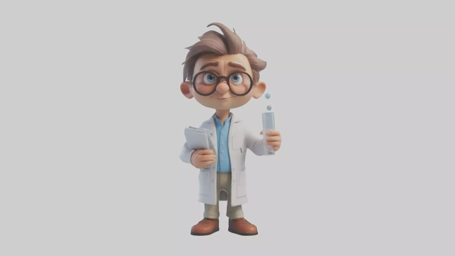 Cartoon Research Scientist model 3D model