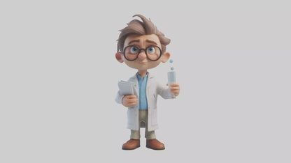 Cartoon Research Scientist model 3D model